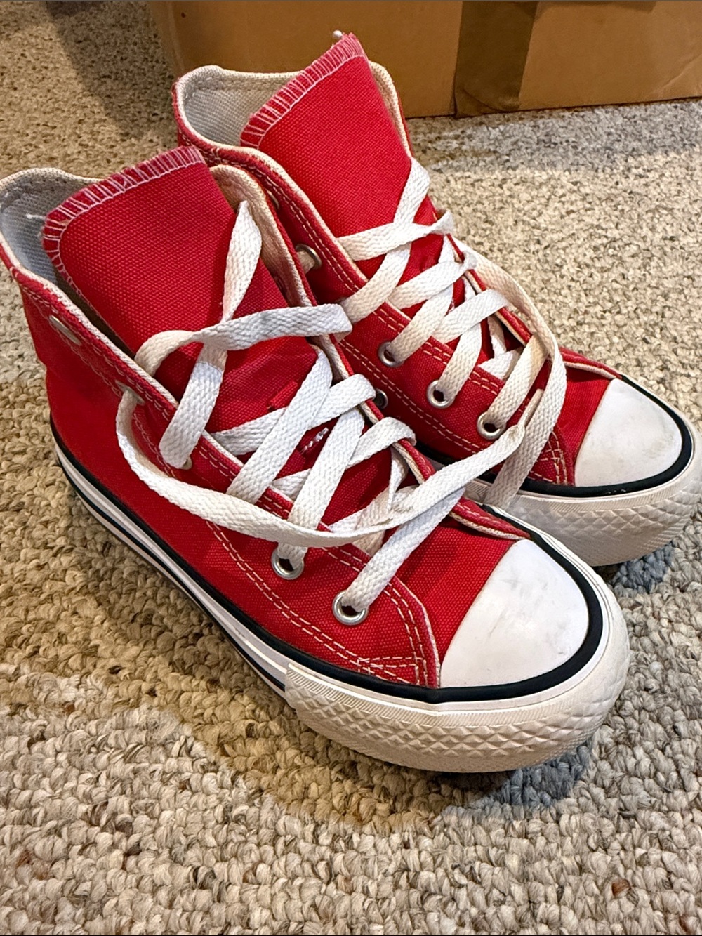 Converse Kids Red High-Top Canvas Sneakers